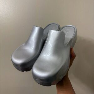 *Sold* Bottega Veneta Chrome Flash Clogs